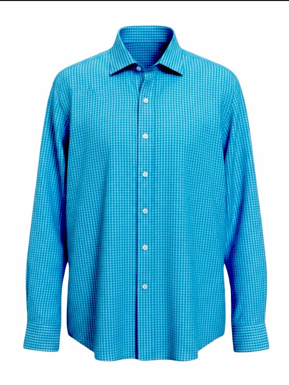 Bugatchi Uomo Men’s Button-Down Shirt | Blue & White Check | Classic Fit | Italy